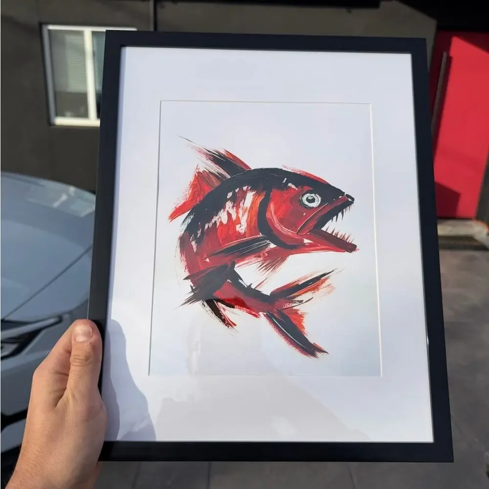 Framed Red Fish Art Print